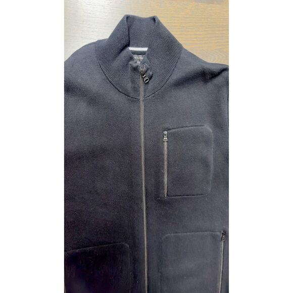 Banana Republic Cardigan Sweater Jacket Black   Full Zip Gray‎ ~ XL - Picture 3 of 5